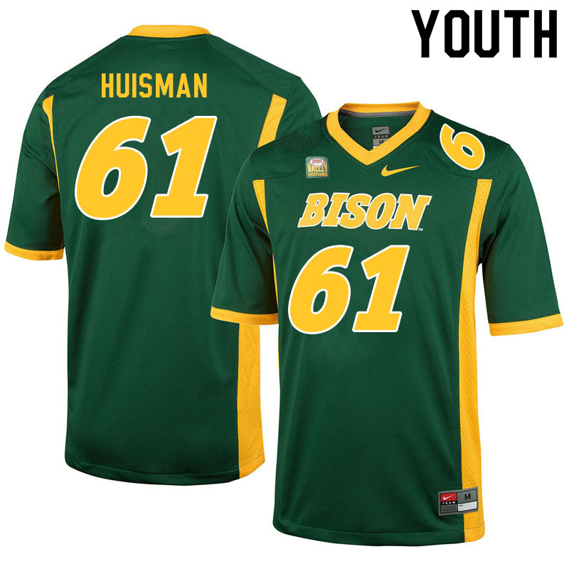 Youth #61 Kody Huisman North Dakota State Bison College Football Jerseys Sale-Green